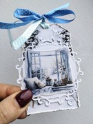 Zimowa cozy zakładka do książki handmade 