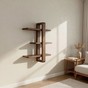 Półka wisząca drewniana, kwietnik rustyklany