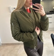 Topshop XS 34 uk6 kurtka pilotka bomberka khaki militarna zieleń aviator