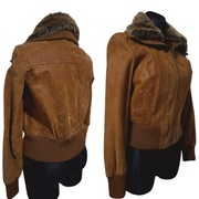 *III DAMSKA KURTKA PILOTKA SKÓRZANA SKÓRA BOMBERKA S/M