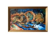 Vincent van Gogh, "Cztery ścięte słoneczniki ", ręcznie malowana kopia,olej