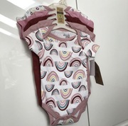 5-pak Nowe Body 0-3 3-6 62-68 cm Chick Pea różowe