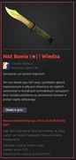 NÓŻ KOSA CS2 Nóż Bowie Wiedza / LORE