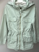 Kurtka na Jesień Wiosnę Parka w Króliki H&M, Miętowa 122-128cm 7-8 lat 