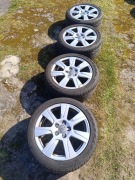 Koła Audi 17” 225/45 R17 alu + świeże opony letnie Uniroyal – komplet