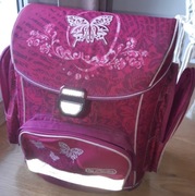 Tornister Herlitz różowy motylek Używany