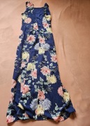 Sukienka maxi w kwiaty Street One Cecil rozmiar 36 S granat