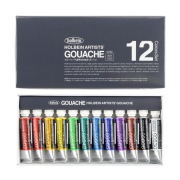 Zestaw gwaszy Artists’ Gouache - Holbein - 12 kolorów x 5 ml