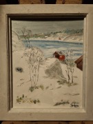 obraz olejny - pejzaż na płótnie, rękodzieło sztuka ze Skandynawii 