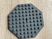Lego 89523 płytka oktagon szary