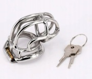 Stalowy Pas cnoty Chastity Cock Cage klatka na penisa oring 57mm
