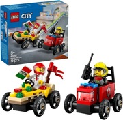 LEGO 60458 City Zestaw wyścigówek: pizza kontra wóz strażacki