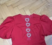 sukienka czerwona serduszka cekiny S