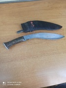 Ręcznie wykonany nóż etniczny / myśliwski z pochwą – unikat, 35 cm