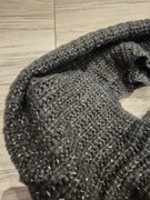 Szal szalik chusta szary komin srebrna nitka 