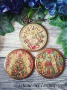 Świąteczne podstawki vintage decoupage handmade shabby chic