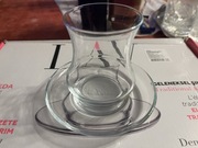 NOWY zestaw 6 tureckich szklanek do herbaty ze spodkami LAV Eda
