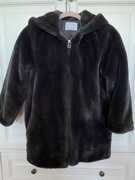 ZARA NOWE!! FUTERKO PŁASZCZ Z KAPTUREM KOLOR SZARY GRAFIT ANTRACYT 140 CM 