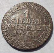 PRUSY Wilhelm I Hohenzollern 1 Silber groschen 1866A SREBRO