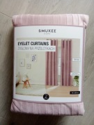 Dwie zasłony aksamitne welurowe SMUKEE na kółkach różowe 135/250cm 