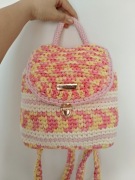 Plecak handmade pastelowy | modny różowo-żółty | rękodzieło