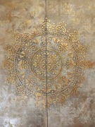 Obraz mandala beton złota dyptyk