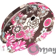 Beżowy organizer do Obag MOON LIGHT kwiaty brąz beż róż 2 kieszenie OMAY