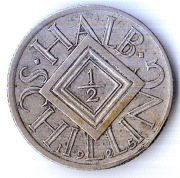 AUSTRIA 1/2 szylinga 1925, KM# 2839, VF, srebro640