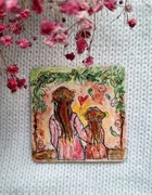 Handmade magnes Malowany dzień mamy dzień matki prezent 