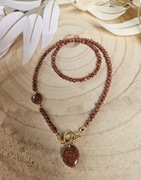 Naszyjnik Choker z Kamieni Piasek Pustyni Hematyt Serce Serduszka Serduszko