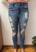 Spodnie jeansowe jeansy skinny z rozdarciami Hollister W26 L31 S m 36 38