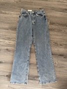 Spodnie Jeansy Never Denim luźna prosta nogawka wysoki stan 30/32 Nowe