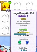 Pet simulator 99 Huge Golden Pumpkin Cat