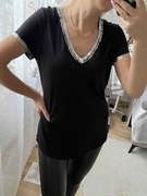 Damska czarna koszulka bluzka top INC Internetional Concepts rozmiar M