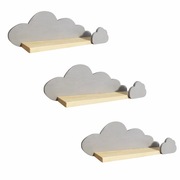 PÓŁKI 3szt CHMURKI DO POKOJU DZIECKA.60CM DREWNO NATURA