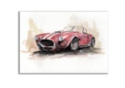 Akwarela ręcznie malowana  samochód AC Cobra