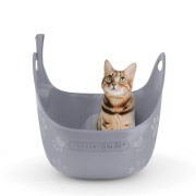 Nowoczesna otwarta kuweta Litter Box Litter Genie szara