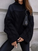 Sweter czarny z kapturem