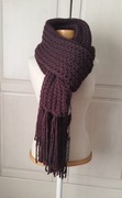 Tif tiffy szal bakłażan burgund ogromny wełna 