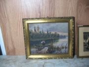 rybak obraz olejny stara rama