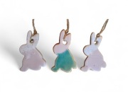 Zestaw zawieszek ceramicznych króliki 