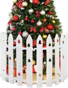 Dekoracyjne ogrodzenie choinki, 40 cm białe z wzorem choinki