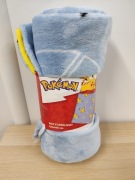 Koc kocyk Pokemon Pikachu niebieski 130 x 160 nowy prezent