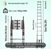 Składana drabina 5 METRÓW