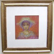 DZIEWCZYNA W KAPELUSZU 35x35 rama