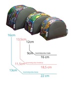 Zestaw 3 szarych usztywnianych kosmetyczek handmade