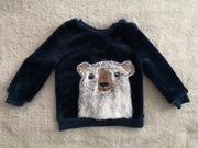 Pluszowa granatowa ciepła bluza miś So Cute 86 jak nowa