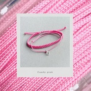 Floral rosette set. Makramowa różowa bransoletka zestaw 2