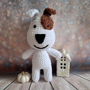 Piesek Reksio na szydełku maskotka handmade 