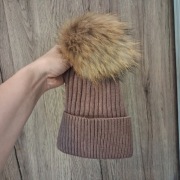 Czapka jenot naturalny brazowa 